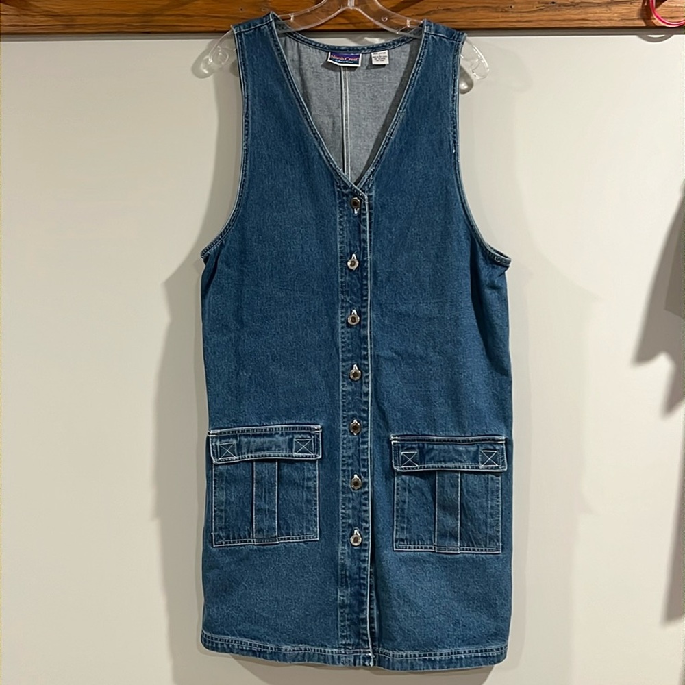 Northcrest - vintage denim romper dress, large